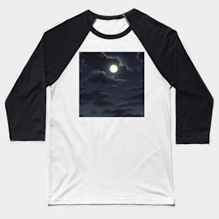 Clouded Moon Baseball T-Shirt